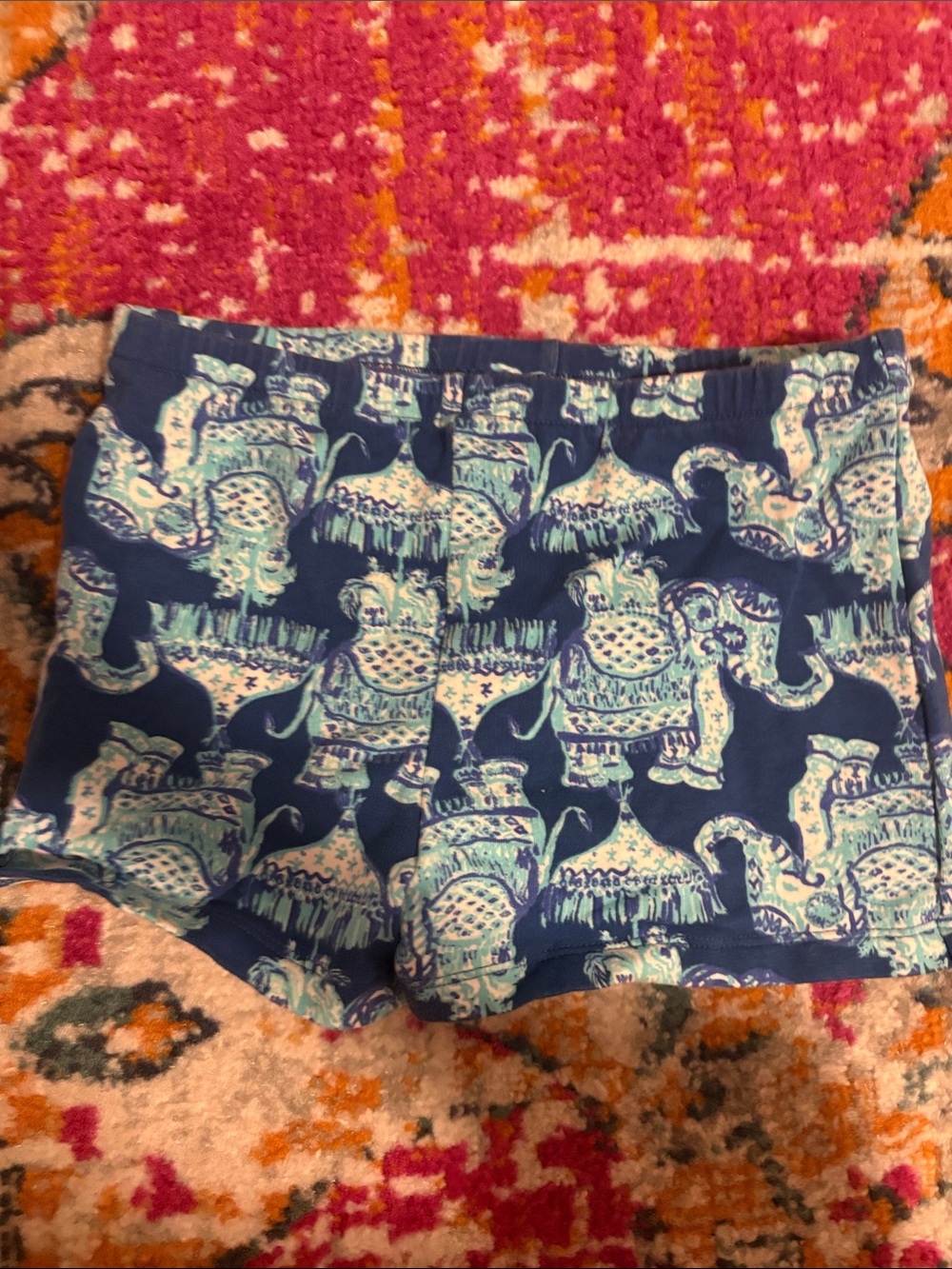 Lilly Pulitzer Navy Blue Elephant Print Bike Shorts